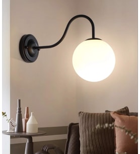 MYLİGHTS  MODERN SPOR OPAL CAMLI APLİK  E27 DUYLU (Siyah)