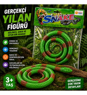 Oyuncak Gerçekçi Yılan Figürü Esnek Şaka ve Eğlence Oyuncağı
