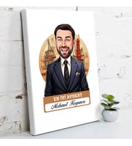 Kişiye Özel Hediye Karikatürlü En Yakışıklı Erkek Avukat Kanvas Tablo