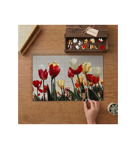 Rengarenk Çiçekler - Çiçek Bahçesi Tasarımı 240 parça Ahşap Puzzle Ahşap Kutuda MP04880