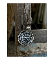 Viking Runes Viking Pusulası Gümüş Kolye