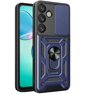 Newface Samsung Galaxy S25 Kılıf Pars Lens Yüzüklü Silikon - Lacivert