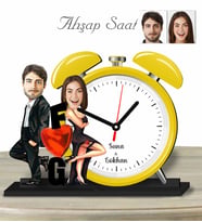 Kişiye Özel Ahşap Saat-Sevgililer Günü Hediyesi Sevgili Model-1