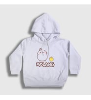 Presmono Unisex Çocuk Beyaz Friend Mölang Piu Piu Molang Kapüşonlu Sweatshirt 464841tt