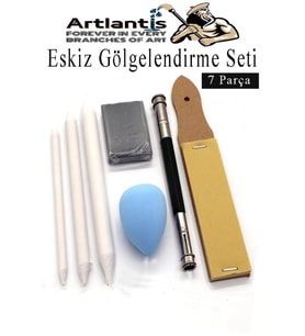 Eskiz Gölgelendirme Seti 7 Parça 1 Paket Kalem Zımparası Kalem Uzatma Aparatı Pastel Dağıtıcı Karakalem (Beyaz)