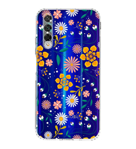 Huawei Honor 20 Uyumlu Kamera korumalı Kapak Çiçek Tasarımlı Şeffaf Kılıf