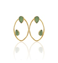 Kadir Jewellery 22 Ayar Altın Kaplama Geometrik Küpe -El İşçiliği Ve Hipoalerjenik Küpe