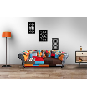 3 Parçalı Dekoratif Mdf Tablo (Siyah)