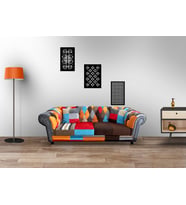 3 Parçalı Dekoratif Mdf Tablo (Siyah)
