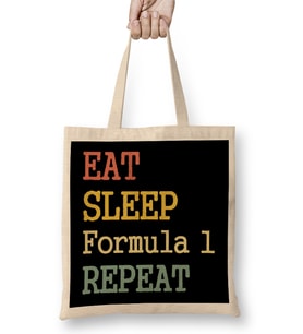 Eat Sleep Formula 1 Repeat Red 01 Bez Çanta Uzun Saplı