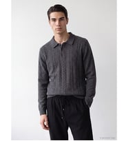 LC WAIKIKI Antrasit Polo Yaka Desenli Erkek Triko Kazak