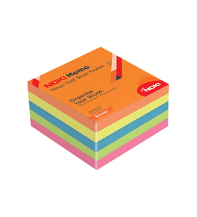 Noki Memo 75x75 5 Renk Neon 450 Yaprak Yapışkanlı Not Kağıdı
