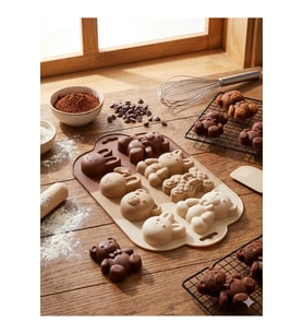 Sevimli Ayıcık ve Tavşanlı Silikon Kek Kalıbı, Pratik ve Şık Tasarım