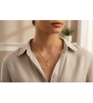 STİL İNCİSİ/XUPING JEWELRY N TAŞLI HARF KOLYE (Altın Rengi)