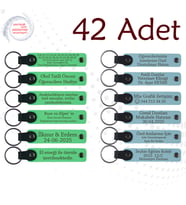 F Yeşili & Gök Mavi, İngilizce Öğretmeninden Sınıfına, 42’li Set, Kişisel Yazılı Hatıra Anahtarlık