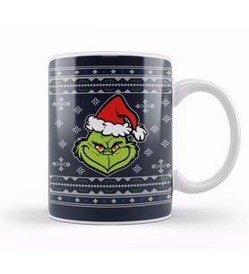 Dr Seuss The Grinch Christmas Knit Pattern Kupa Bardak Porselen