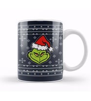 Dr Seuss The Grinch Christmas Knit Pattern Kupa Bardak Porselen