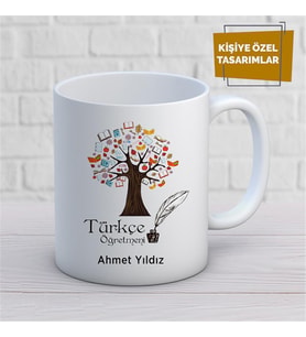 Kişiye Özel İsim Yazılabilir Türkçe Öğretmeni Kupa Bardak