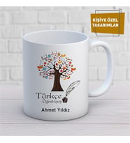 Kişiye Özel İsim Yazılabilir Türkçe Öğretmeni Kupa Bardak
