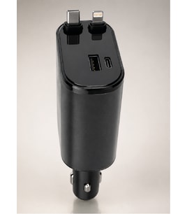 120W Hızlı Şarj Destekli 4'ü 1 Arada Araç Şarj Cihazı Type-C, Lightning, USB ve USB-C Çıkışlı