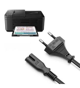 Yazıcı Güç Kablosu Printer Yazıcı Uyumlu Güç Kablosu Yazıcı 2 pin Kablo (Siyah)