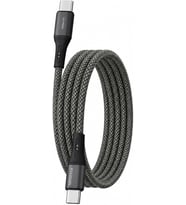 C-C, ÖRGÜLÜ 60Watt PD Hızlı Şarj Kablosu, 1Metre, REMORAX Wahoo (1Ad x 1Metre Füme)