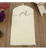 El Kuba Lüks Astarlı Biyeli Seccade Krem (66X125cm) 565 gr