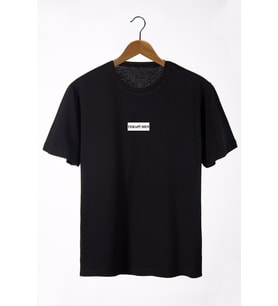Erkek Siyah Terapi Men Baskılı Bisiklet Yaka Oversize T-Shirt 22Y-3400762-5