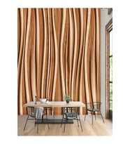 Dreamwall Dalgalı Ahşap Desenli Isı Ve Ses Yalıtımlı Sağlıklı Tekstil Duvar Kağıdı (Kahverengi)