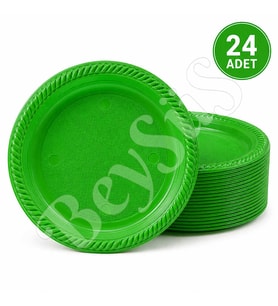 Parti Plastik Tabak 24lü Yeşil