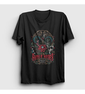 Presmono Unisex Siyah London Guns N' Roses Rock T-Shirt 424101tt