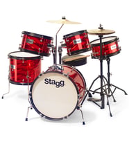 STAGG TIM JR 5/16B RD 5 PARÇA ÇOCUK AKUSTİK DAVUL SETİ KIRMIZI