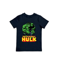 Hulk baskılı pamuklu penye kumaş yazlık çocuk tişört (Siyah)