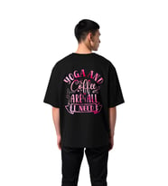 Yoga ve Kahve Yeterli Baskılı Erkek Oversize Tişört