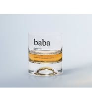 BK Gift Kişiye Özel Renkli Baskılı Baba Tasarımlı Viski Bardağı-1 (Beyaz)