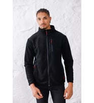 Monox Erkek Biyeli Fermuarlı Spor Polar Ceket (Siyah)