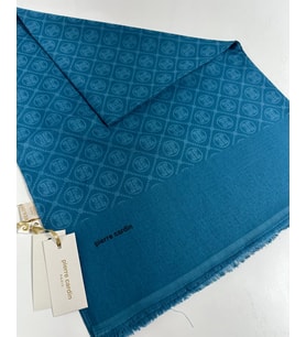 Elegans Monogram Şal-75 X 190-090700-923 Petrol Mavi