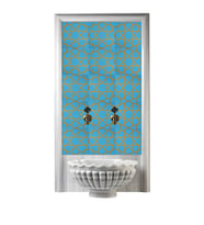 Armada Çini 60x100 Cm SP 89 Turkuaz Metalik Serigraf Türk Hamamı Pano