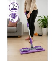 Mikrofiber Yer Mopu, Duvar, Fayans ve Cam Temizliği İçin 4 Mandallı