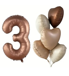Karamel Kalpli 3 Yaş Folyo Balon Set