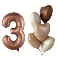 Karamel Kalpli 3 Yaş Folyo Balon Set