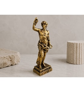 Dionysos Heykeli Dekoratif Biblo Antik Yunan Mitolojisi Gold Masaüstü Ev Ofis Dekoru