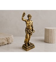 Dionysos Heykeli Dekoratif Biblo Antik Yunan Mitolojisi Gold Masaüstü Ev Ofis Dekoru