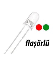 Led Flaşör Kırmızı Yeşil 5mm Animasyonlu