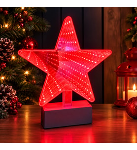 YILBAŞINA ÖZEL KIRMIZI YILDIZ LED IŞIK 3D STAR LED LİGHT TUNNEL LAMP YILBAŞI IŞIKLARI NOEL IŞIKLARI