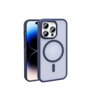 Apple iPhone 14 Pro Uyumlu Kılıf M-safe Şarj Özellikli Mat Arka Yüzey Zore Sio Kapak (Lacivert)