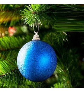 VIP DELUXE 12 ADET 5 CM SİMLİ MAVİ TOP SÜSLER YILBAŞI AĞACI SÜSLERİ NOEL AĞACI SÜSLERİ MAVİ TOP SÜS