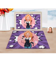BK Gift Kişiye Özel Kadın Kuaför Karikatürlü 1000 Parça Profesyonel Puzzle-3