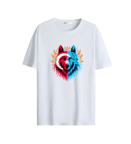 Türkçülük Görselli  Unisex (Tshirt) Tişört (Beyaz)