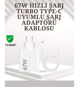 Type-c Uyumlu 67w Turbo Hızlı Şarj Aleti Akıllı Koruma Sistemli